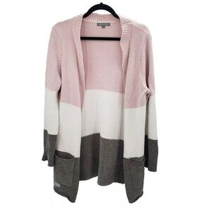 Simply Southern Pink Stripe Sweater Cardigan Womens Size XL Color Block